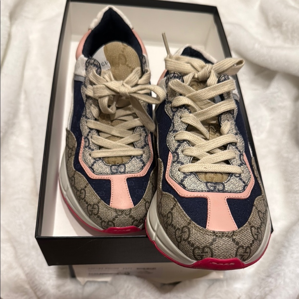 Gucci Pink and Blue Sneakers
